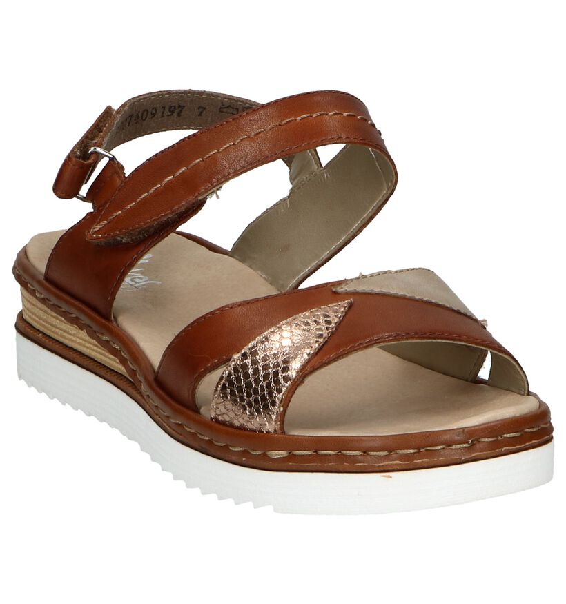 Rieker Cognac Sandalen in leer (271896)