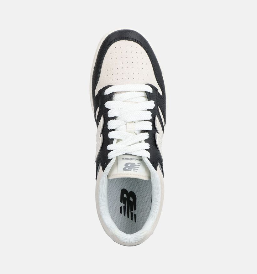 New Balance 480 Baskets en Noir/Ecru pour hommes (375125) - pour semelles orthop&eacute;diques