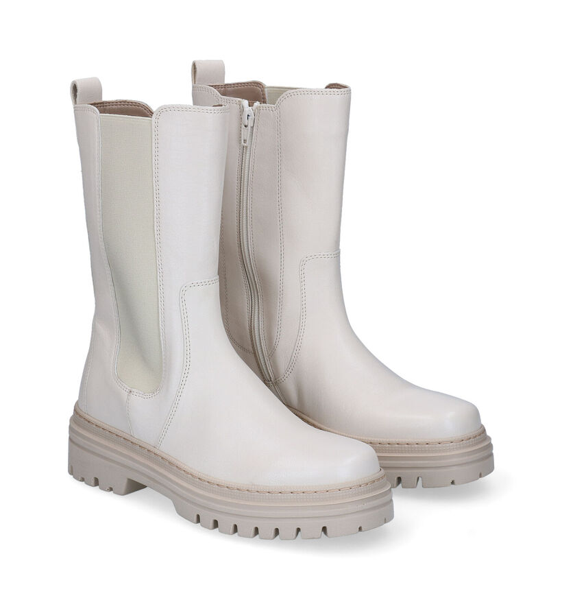 Gabor Best Fitting Ecru Chelsea Boots in leer (297229)