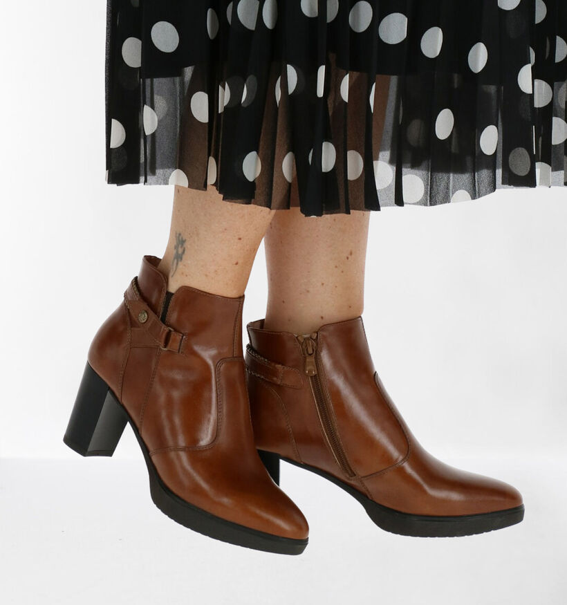 NeroGiardini Bottines à talons en Cognac en cuir (278978)