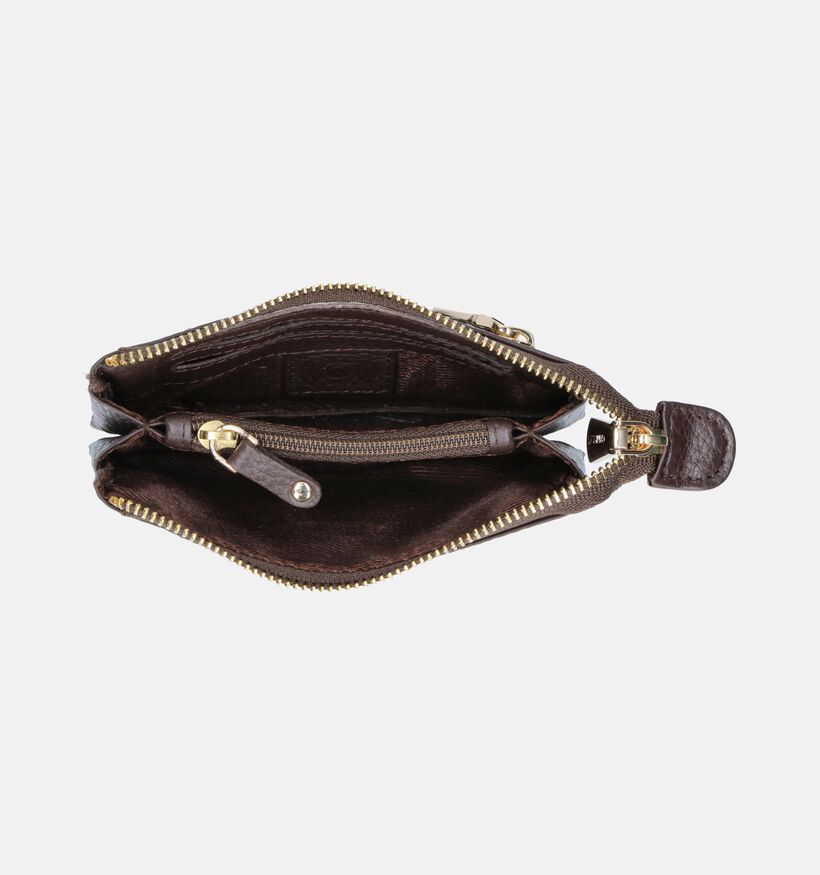 Crinkles Kleine Donkerbruine Ritsportemonnee voor dames (375998)