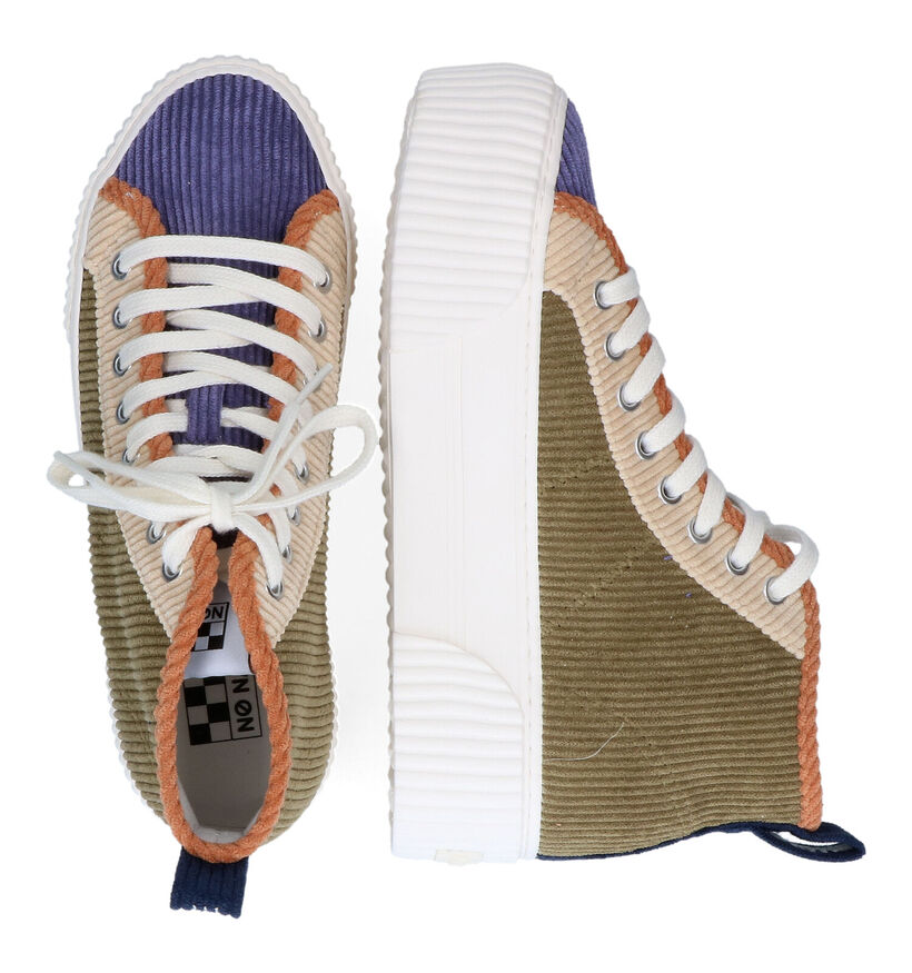 No Name Iron Mid Baskets Hautes en Ecru pour femmes (306898) - pour semelles orthopédiques