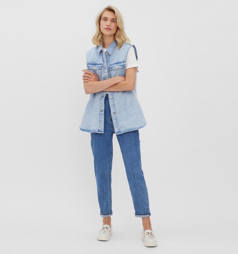 Vero Moda Philina Veste en Jean sans Manches en Bleu (312001)