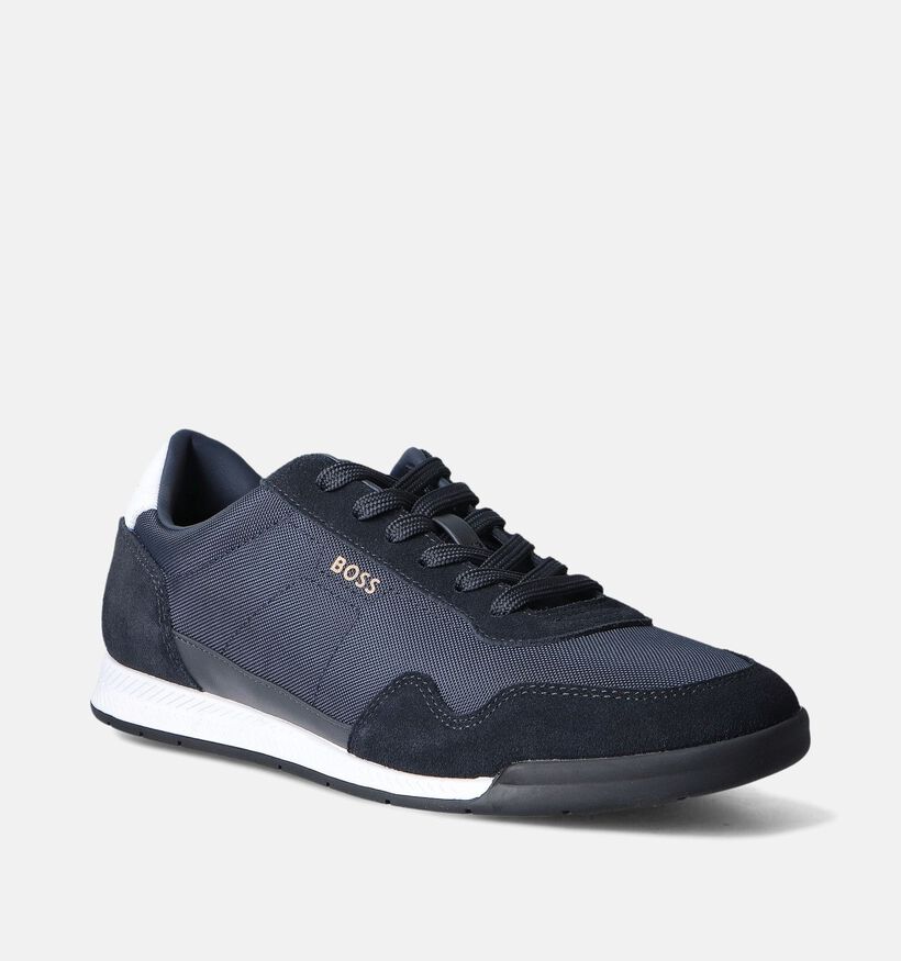 BOSS Titanium Blauwe Veterschoenen voor heren (349957) - geschikt voor steunzolen