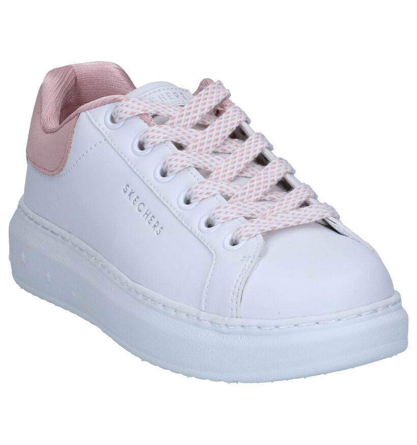 Skechers High Street Dotted Line Witte Sneakers in leer (264479)