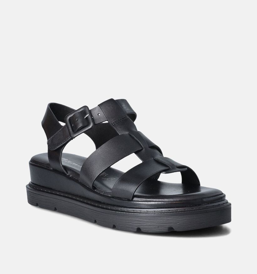 Tamaris Sandales avec talon compensé en Noir pour femmes (356953)