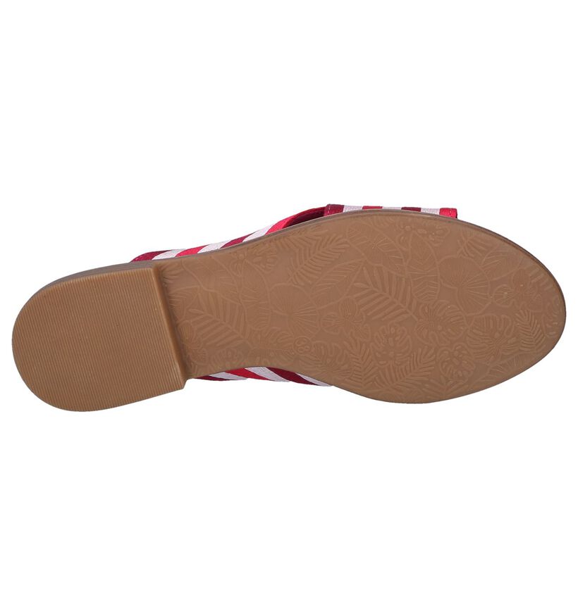 Youh! Nu-pieds plates en Rose fuchsia en textile (239206)