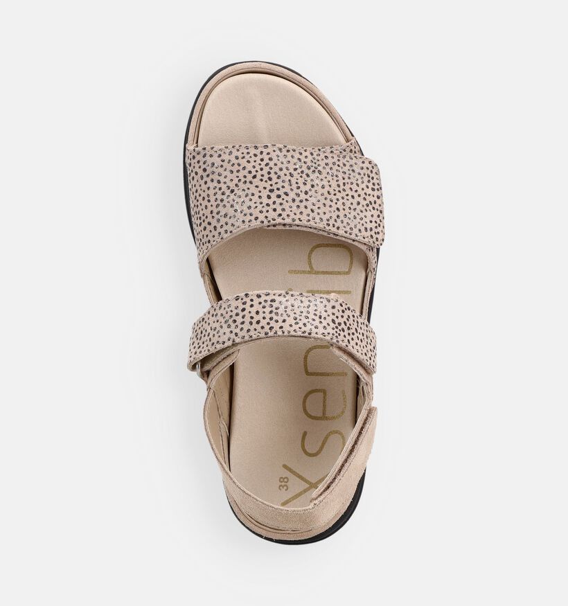 Xsensible Aruba Sandales en Beige/Noir pour femmes (373012) - pour semelles orthop&eacute;diques