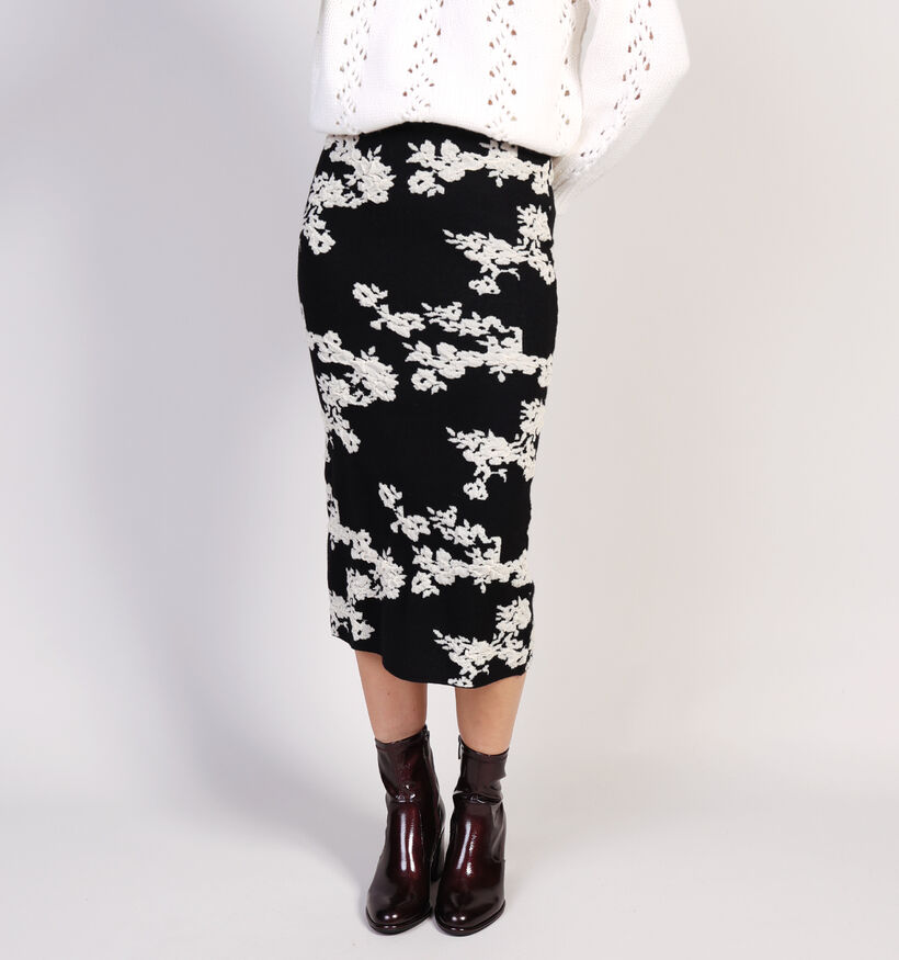 Vero Moda Nancy Birch Flower Jupe en Noir pour femmes (361233)