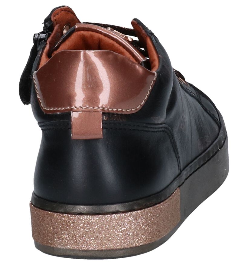 STONES and BONES Chaussures hautes en Noir en cuir (255509)