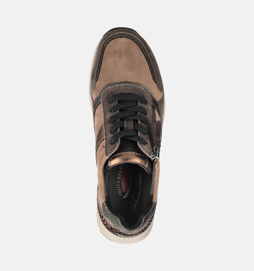 Gabor Rollingsoft Bruine Schoenen met Veter en Rits voor dames (376934) - geschikt voor steunzolen