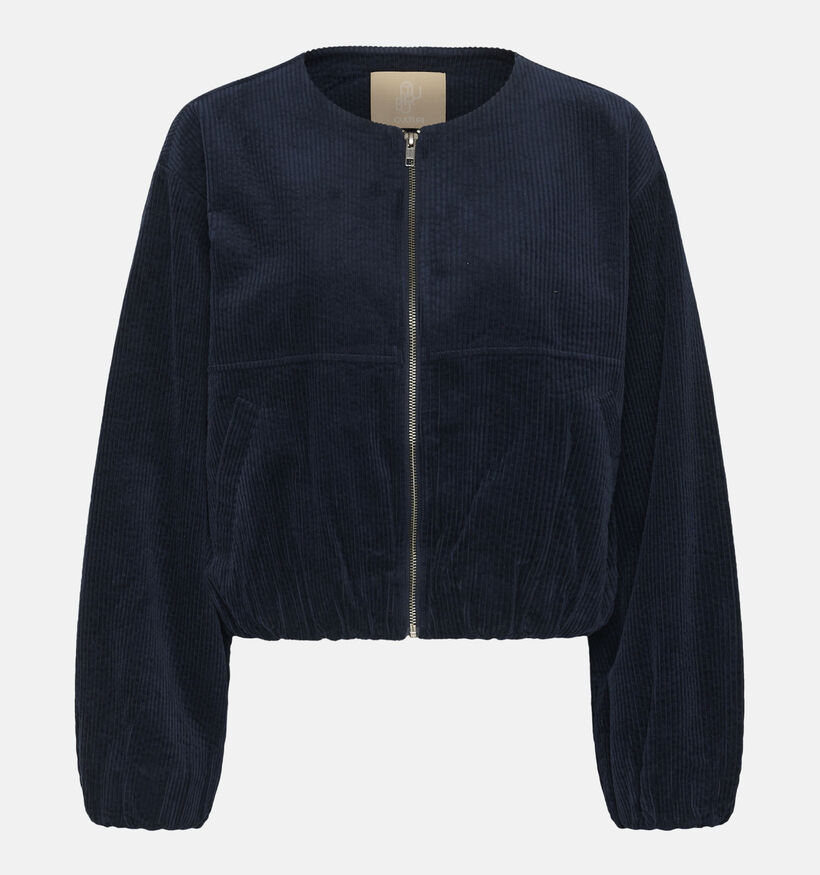 Culture Kalla Klay Manteau court Corduroy en Bleu fonc&eacute; pour femmes (377020)
