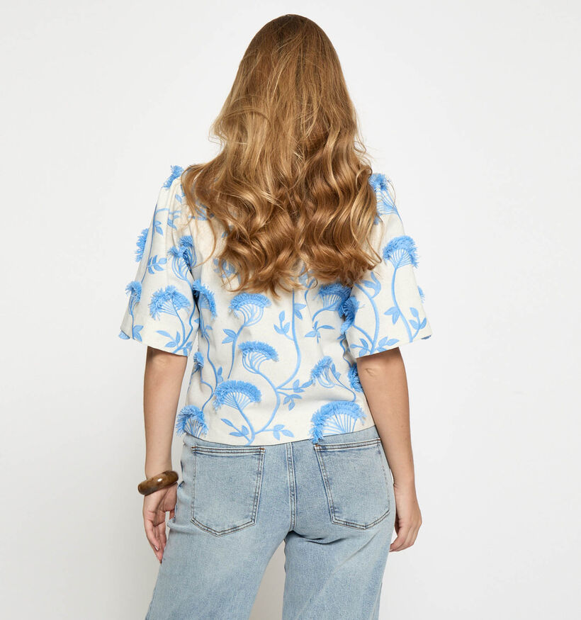 Minus Misja Skyway Blue Ecru/Blauwe Blouse voor dames (371822)