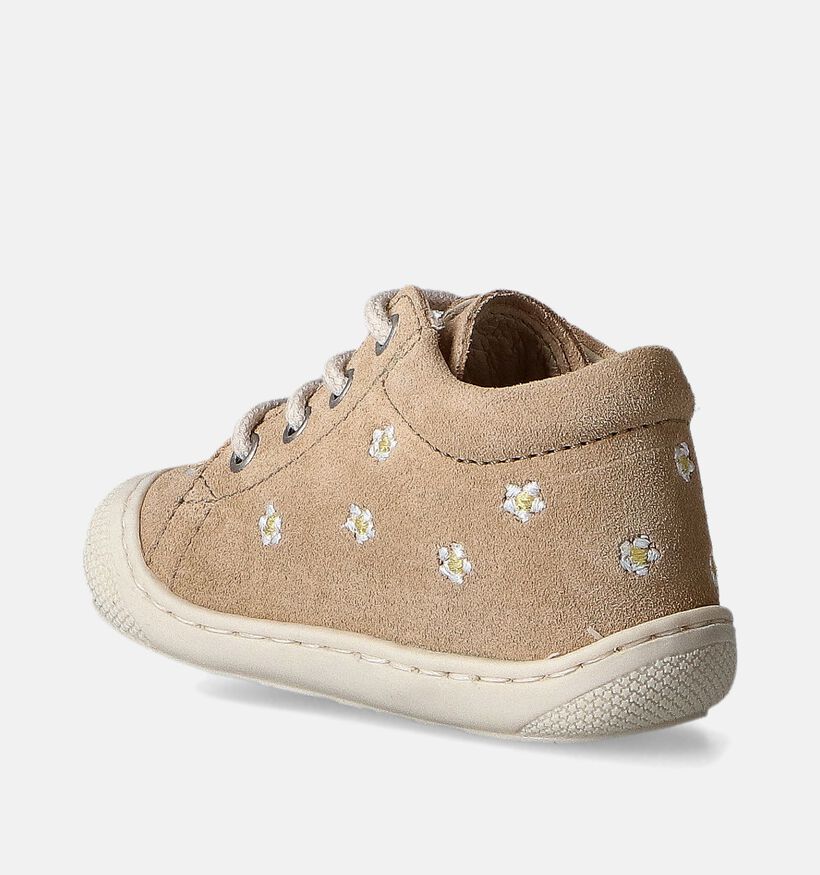 Naturino Cocoon Suede Embroidery Chaussures pour bébé en Beige pour filles (355340) - pour semelles orthopédiques