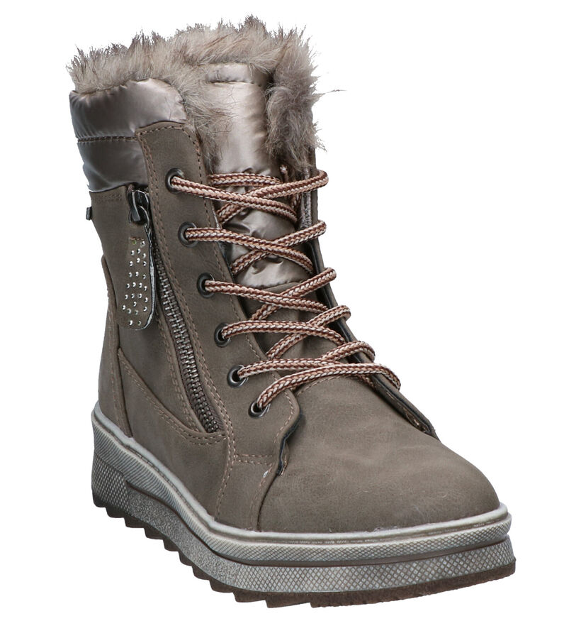 Supremo Taupe Snowboots in kunstleer (277053)