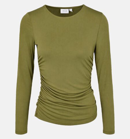 Vila T-shirts Zwart/Bruin/Groen