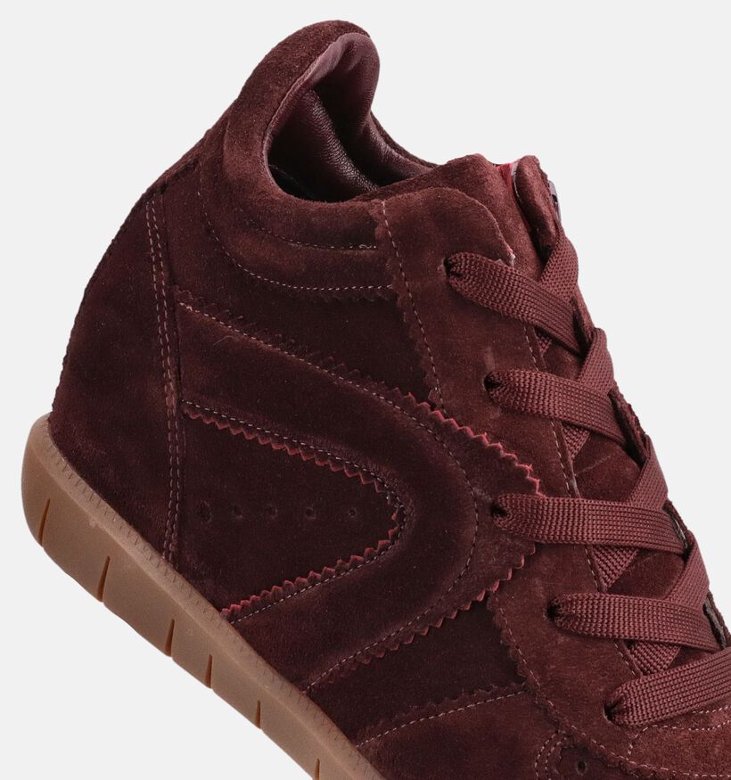 Softwaves Suede Bordeaux Sneakers met Sleehak voor dames (380376) - geschikt voor steunzolen