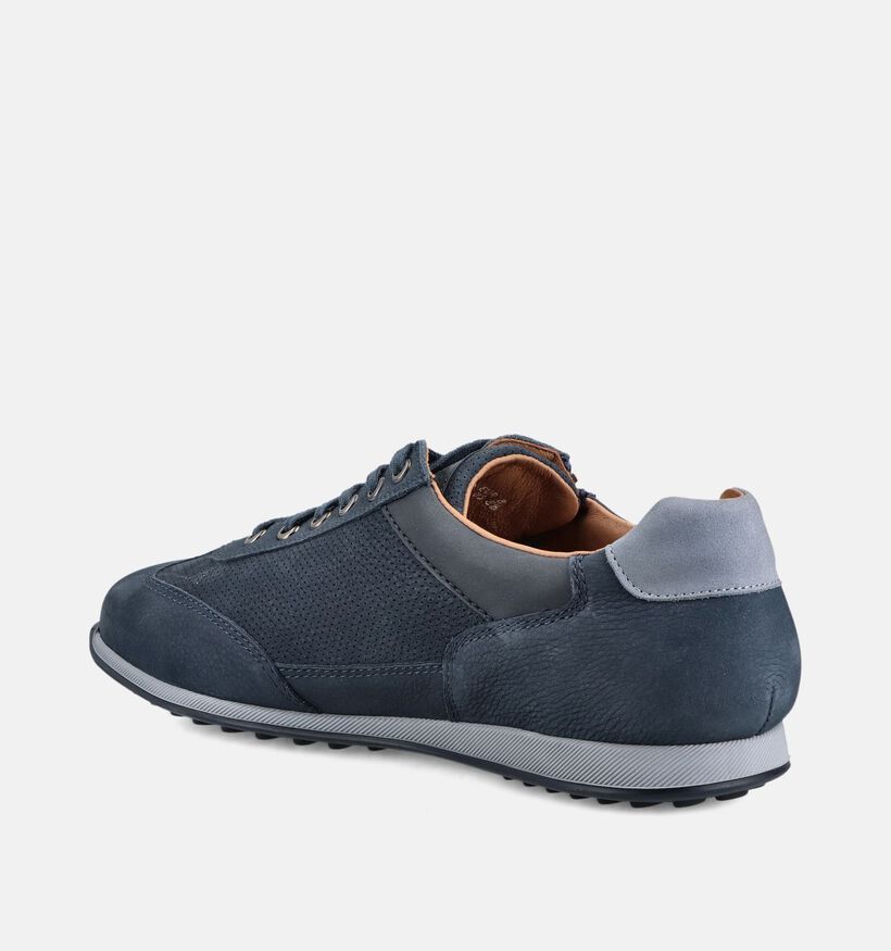 Mephisto Leon Bucklux Donkerblauwe Veterschoenen voor heren (370186) - geschikt voor steunzolen