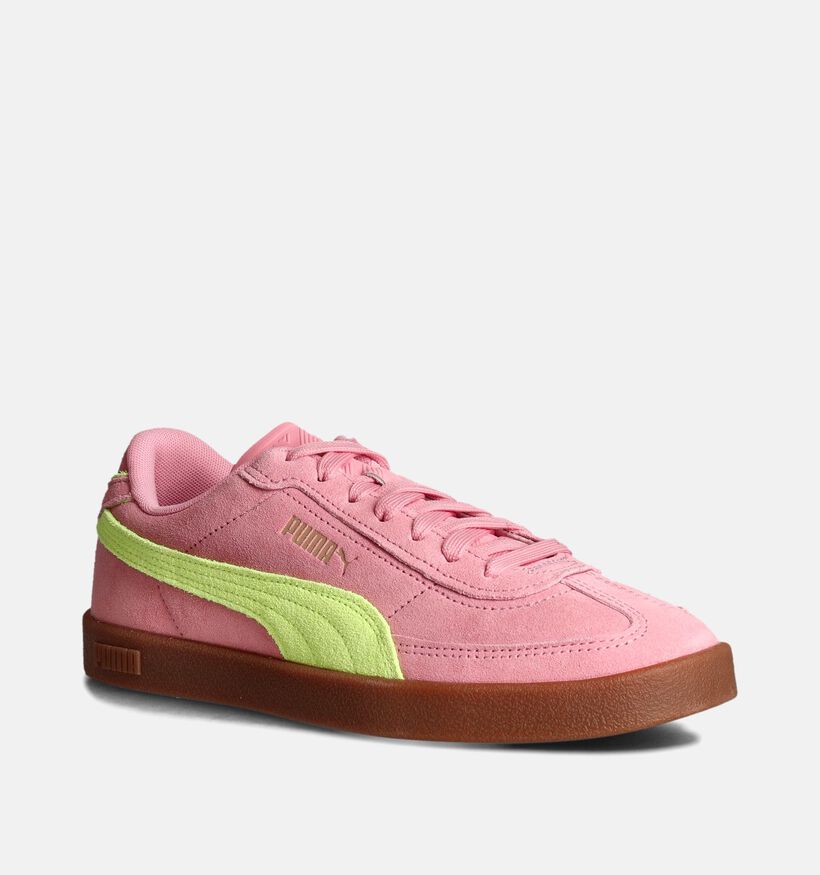 Puma Club II Era Baskets en Rose/Jaune pour femmes (359140) - pour semelles orthopédiques