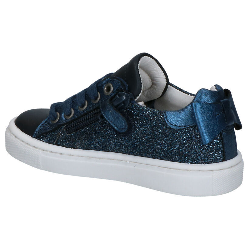 Milo & Mila Baskets basses en Bleu foncé en cuir (290086)
