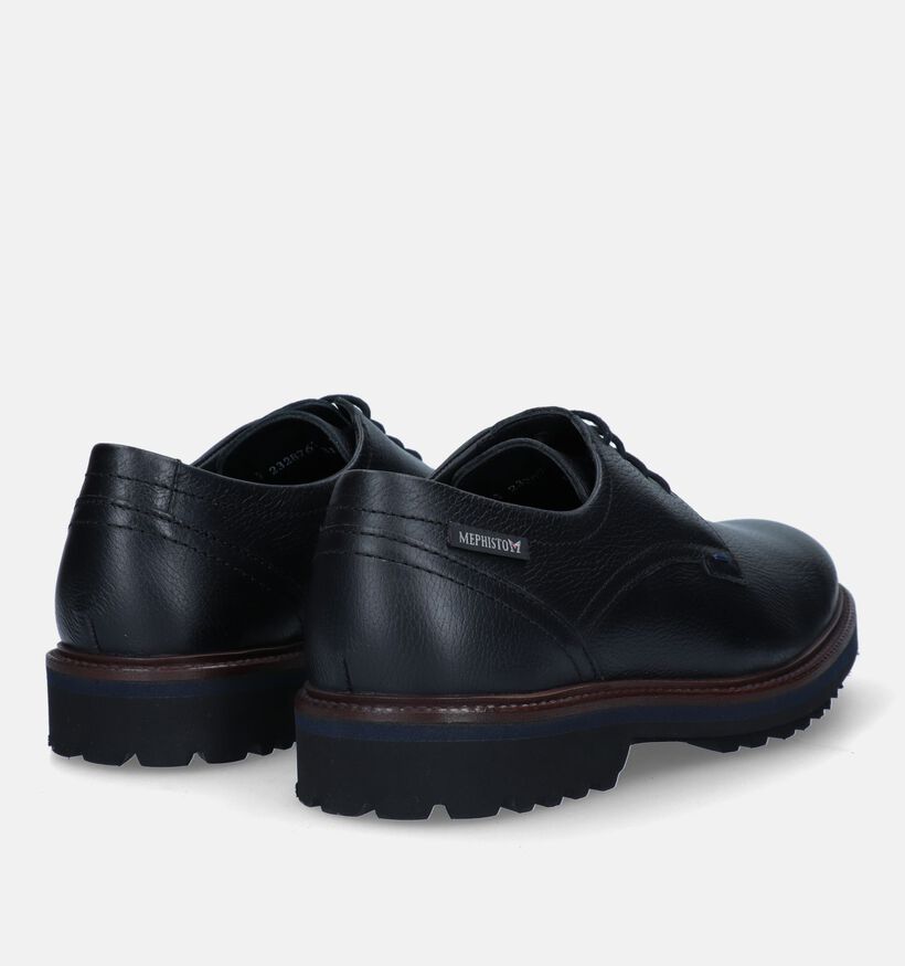 Mephisto Batiste Nevada Zwarte Veterschoenen voor heren (338998) - geschikt voor steunzolen