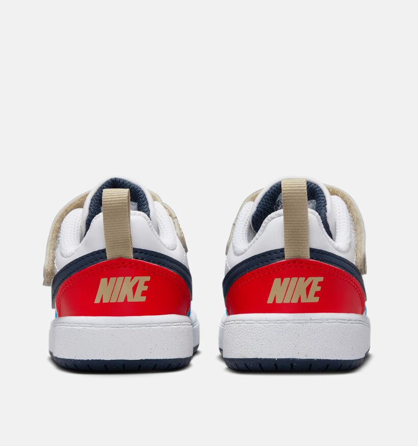 Nike Court Borough Baskets en Blanc pour filles, gar&ccedil;ons (367265) - pour semelles orthop&eacute;diques