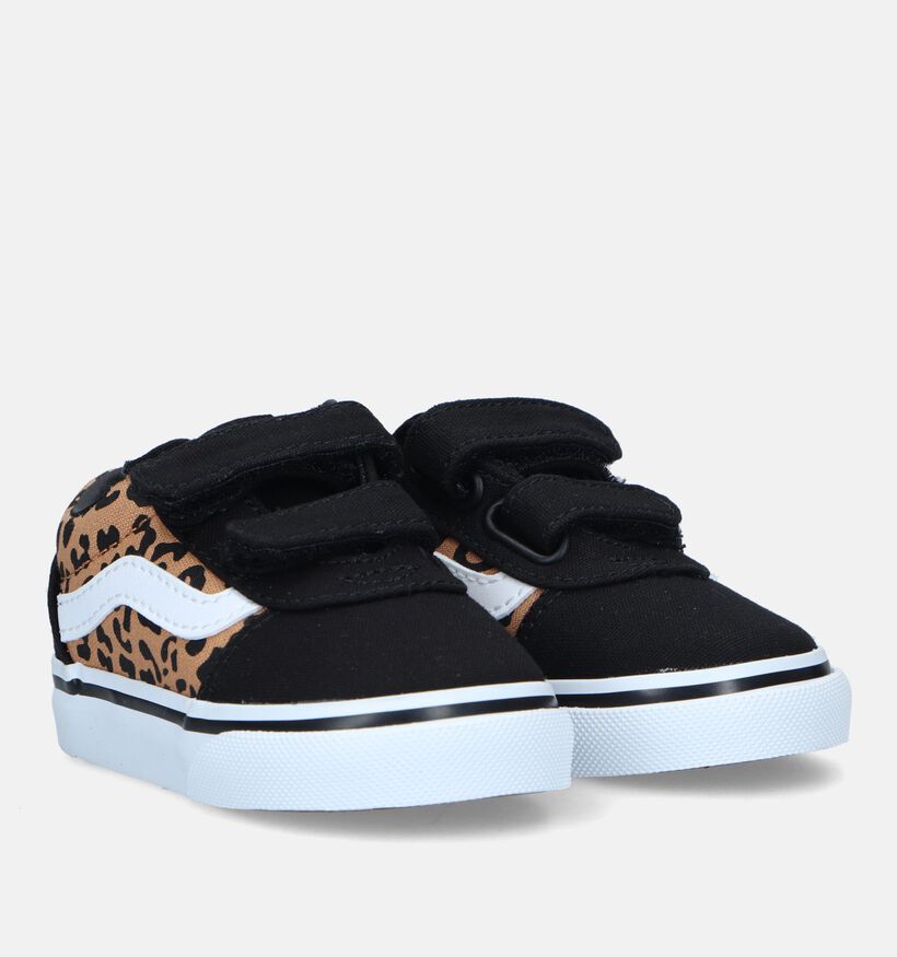 Vans Ward TD Cheetah Baskets en Noir pour filles, garçons (336889)