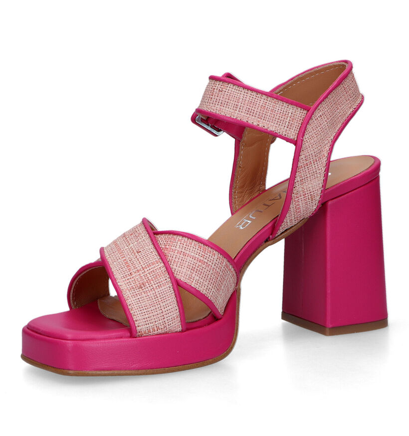 Signatur Roze Sandalen met blokhak voor dames (324219)