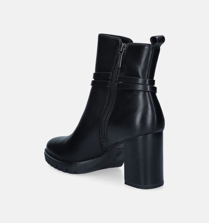 Tamaris Zwarte Enkellaarsjes met blokhak voor dames (346636)