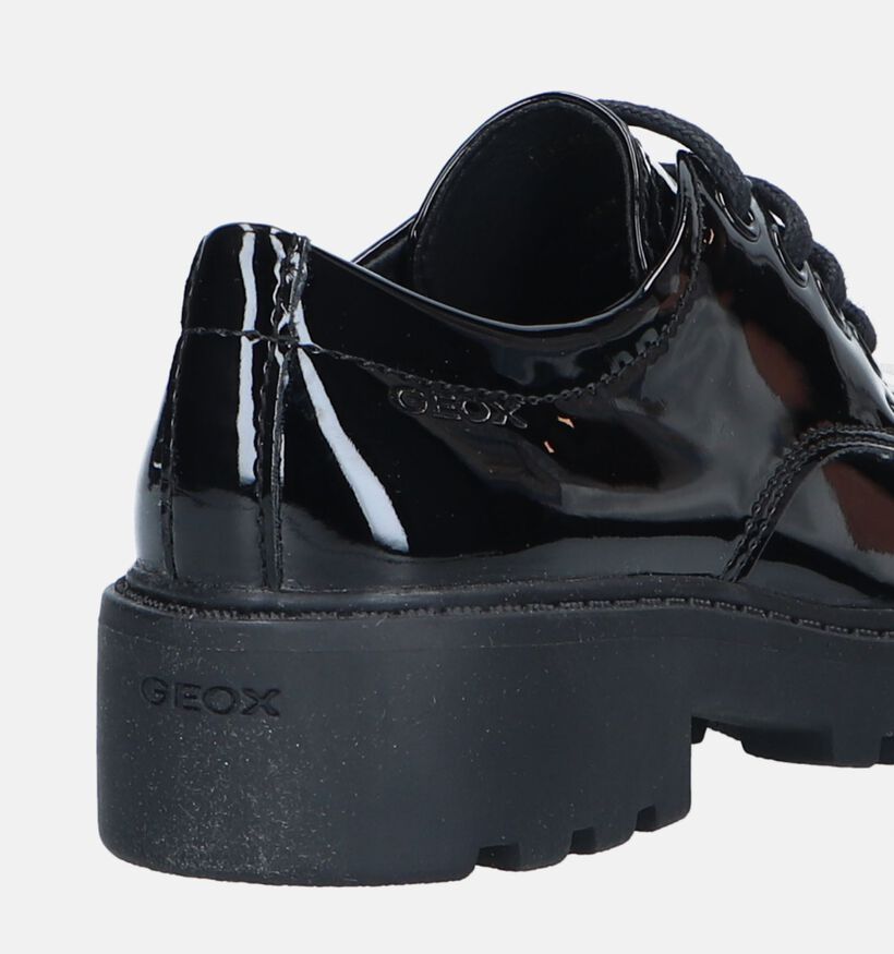 Geox Casey Zwarte Veterschoenen voor meisjes (330112) - geschikt voor steunzolen
