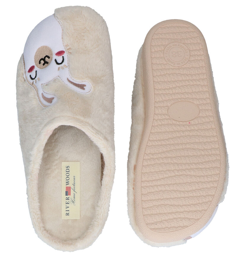 River Woods Pantoufles ouvertes en Beige clair en textile (281922)