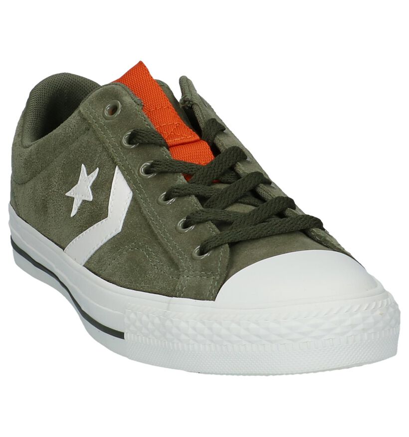 Converse Baskets basses en Vert kaki en daim (233489)