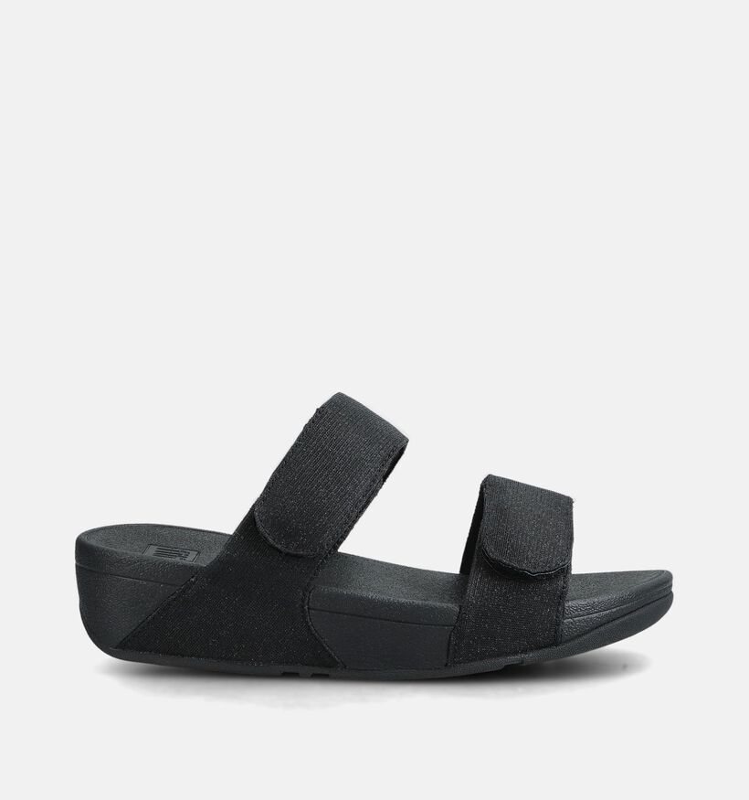 FitFlop Lulu Adjustable Shimmerlux Zwarte Slippers FitFlop Lulu Adjustable Shimmerlux Zwarte Slippers voor dames (372335)