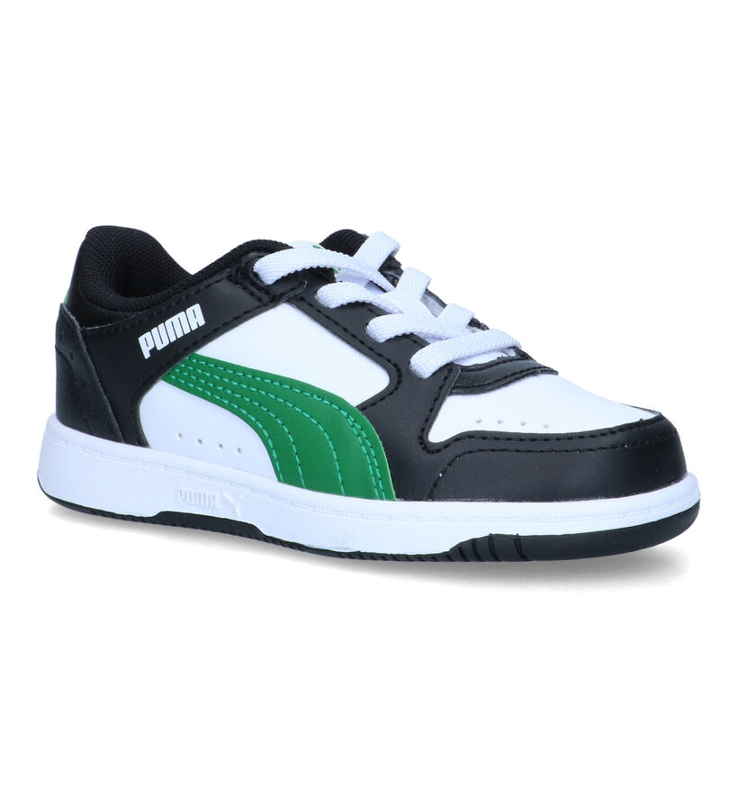 Puma Rebound Joy Baskets en Blanc pour garçons (318746)