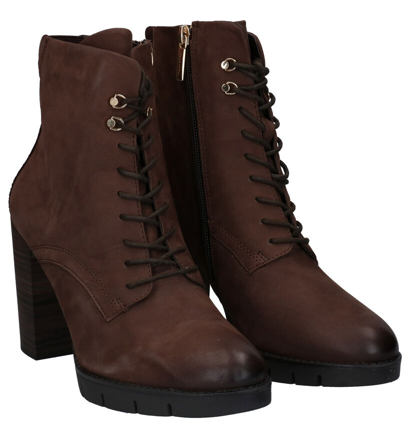 Tamaris TOUCH it Bruine Enkellaarzen in nubuck (280666)