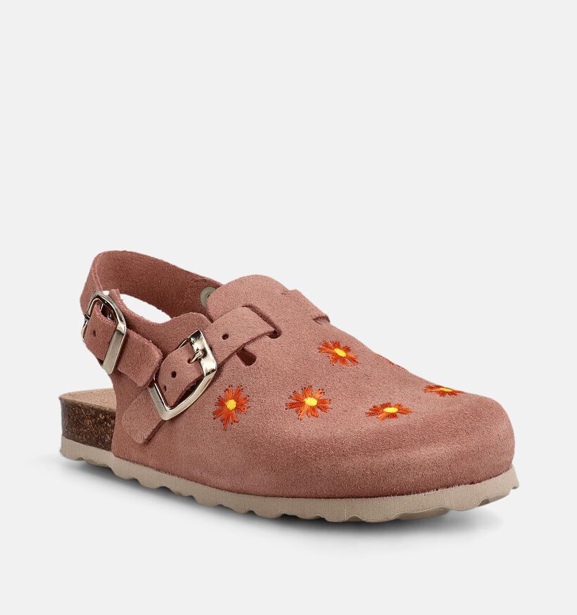 Little David Embroidered Flowers Roze Clogs voor meisjes (369865)