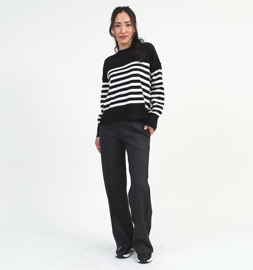 Mexx Sophia Sweatshirt rayé en Noir pour femmes (331499)
