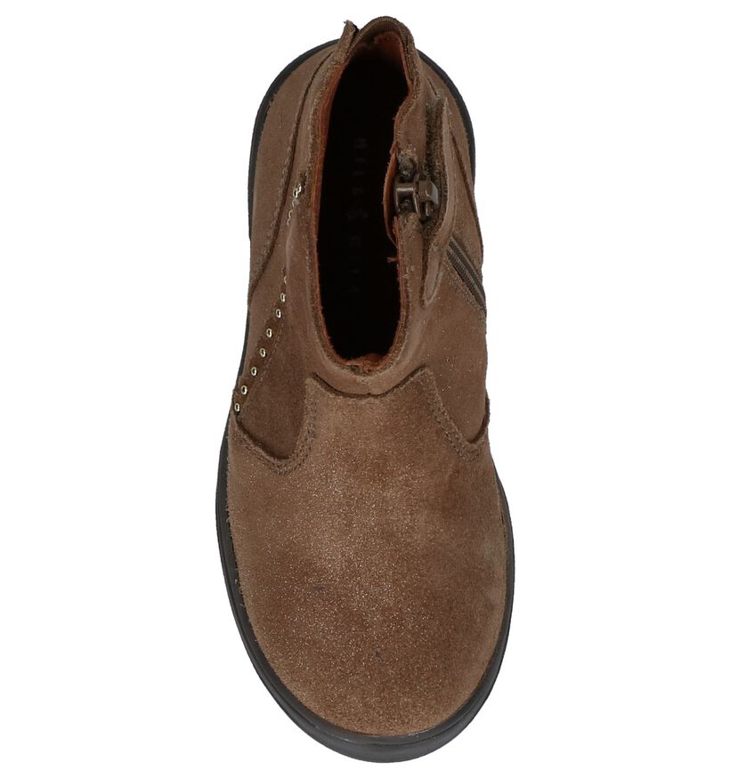 Milo & Mila Taupe Korte Laarsjes in nubuck (226021)