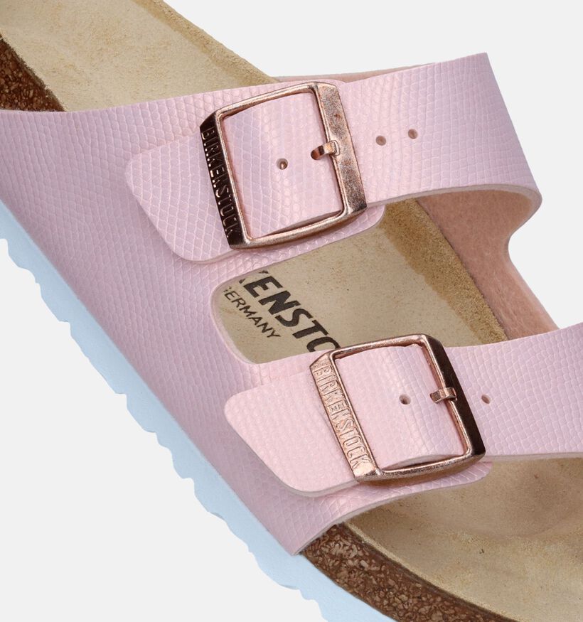 Birkenstock Arizona Birko Flor Embossed Roze Slippers voor dames (338030)