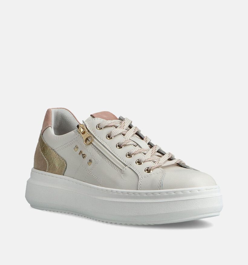NeroGiardini Lichtbeige Sneakers voor dames (369091) - geschikt voor steunzolen