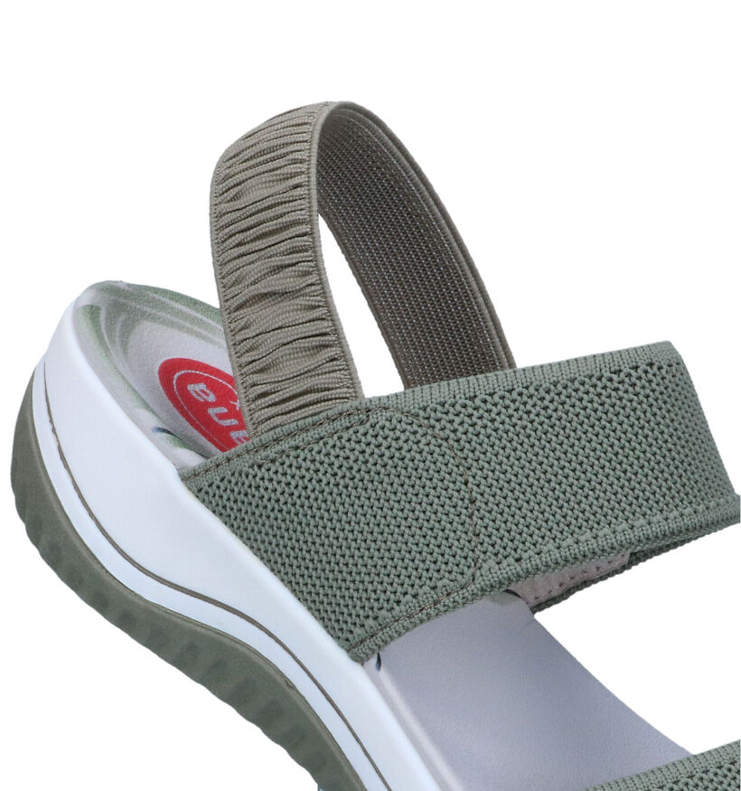 Jana Sandales plates en Vert kaki pour femmes (323030)