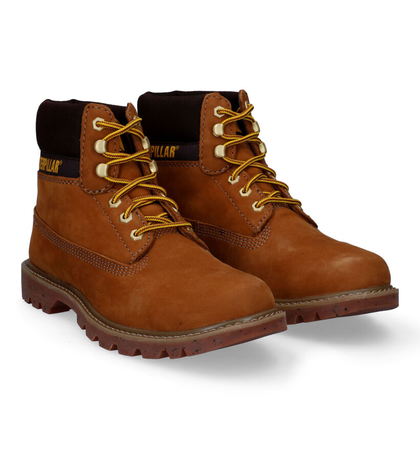 Caterpillar Colorado Bottines en Cognac en daim (295022)