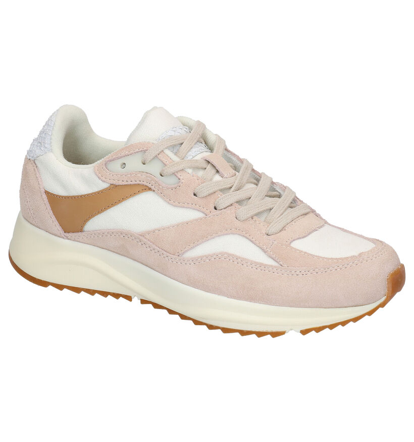 Woden Sophie Canvas Beige Sneakers in leer (266522)