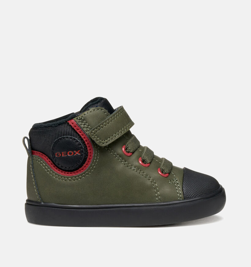 Geox Gisli Chaussures hautes en Vert/Noir pour garçons (361917) - pour semelles orthopédiques
