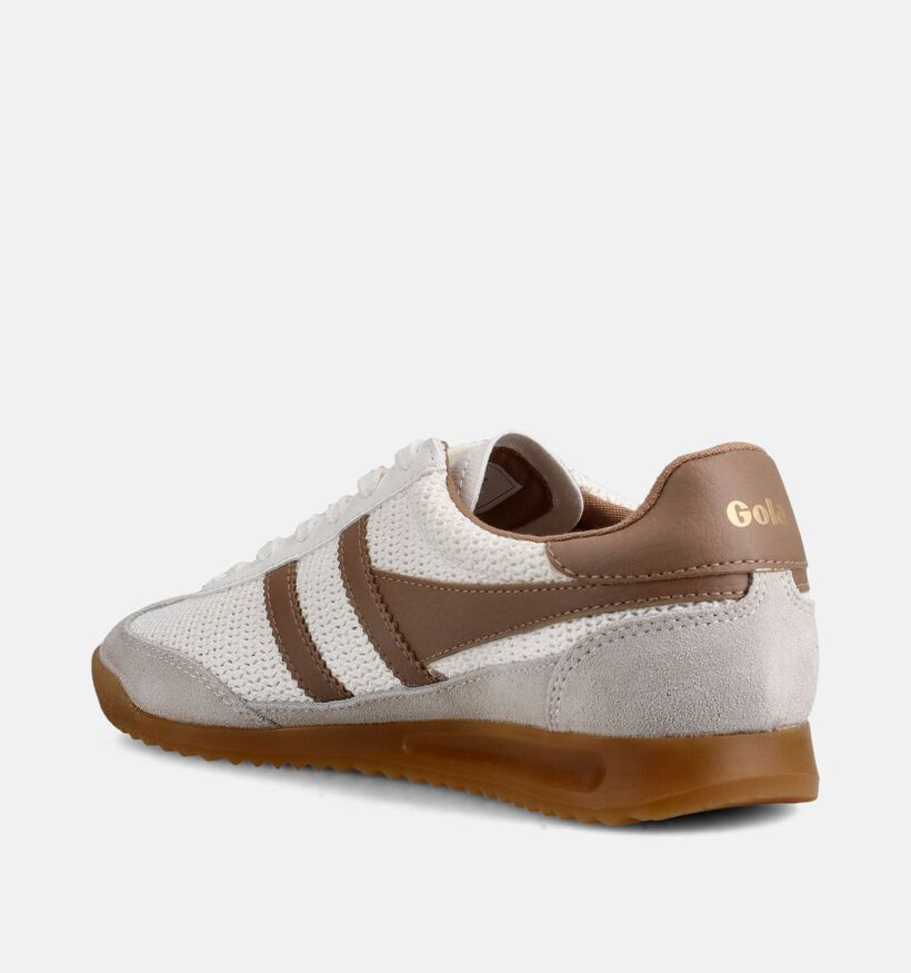 Gola Tornado Zephyr Baskets en Blanc/Marron pour femmes (368320) - pour semelles orthop&eacute;diques