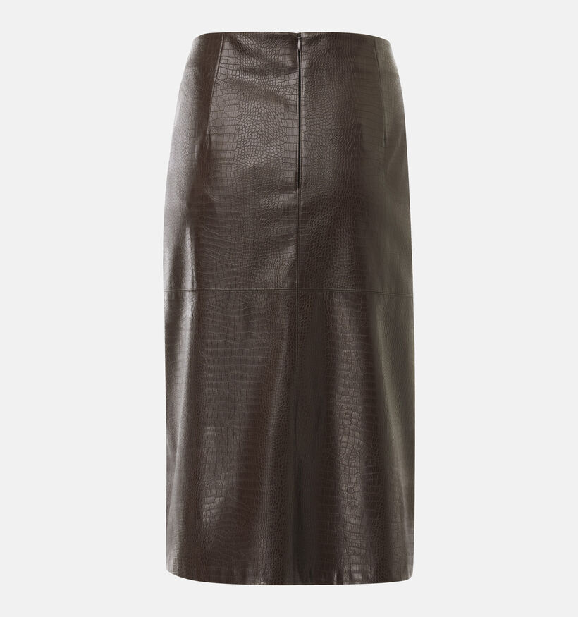 Mexx Croco Jupe mi-longue en Brun fonc&eacute; pour femmes (380219)