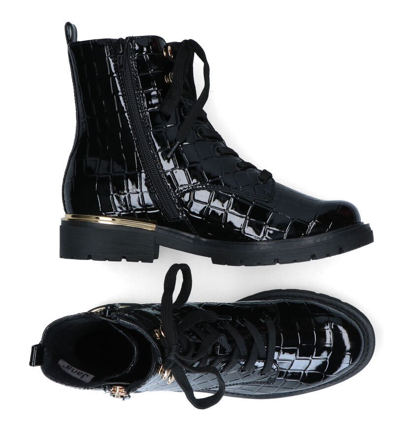 Jana Boots à lacets en Noir en simili cuir (315169)