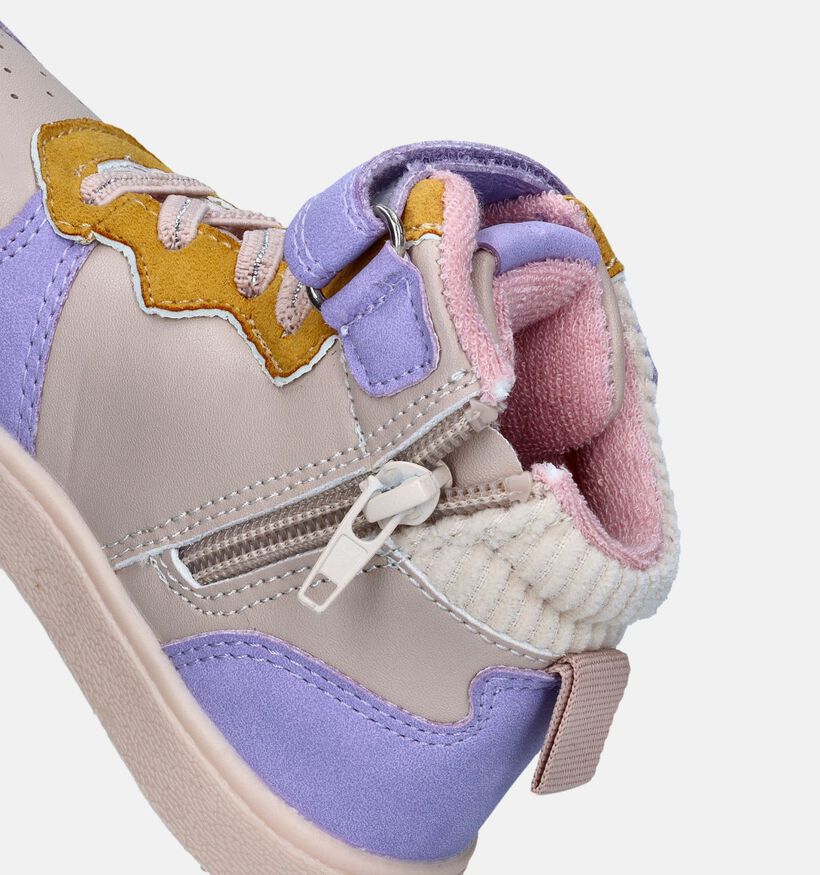 Milo & Mila Paarse Hoge sneakers voor meisjes (346937)