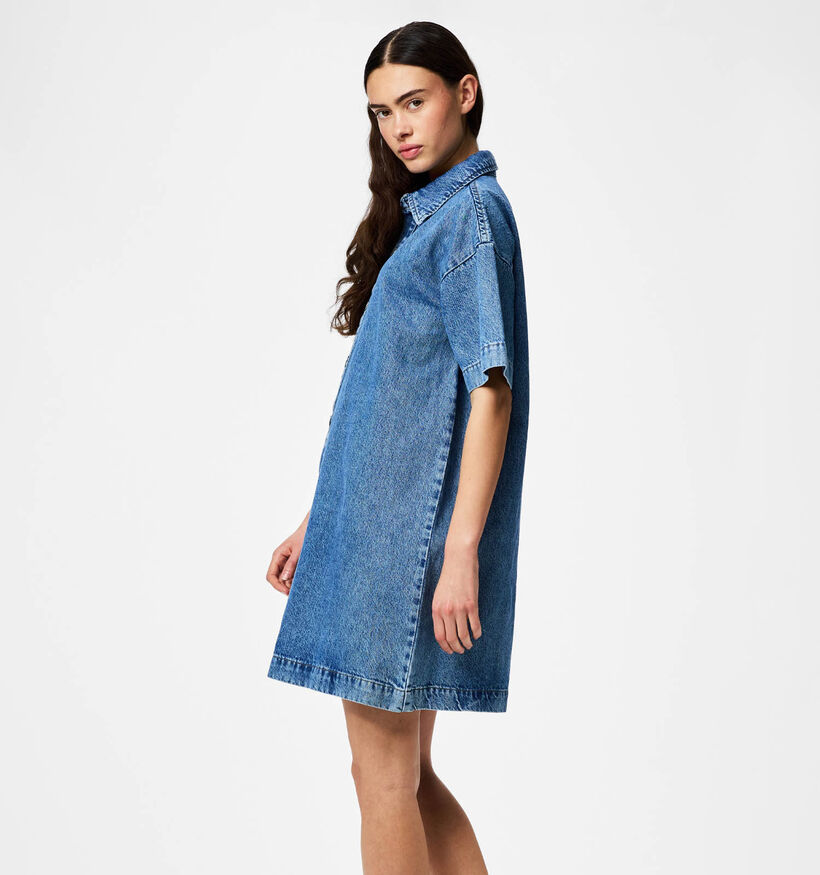 Pieces Sky A-Shape Denim Blauwe Jeansjurk voor dames (367050)