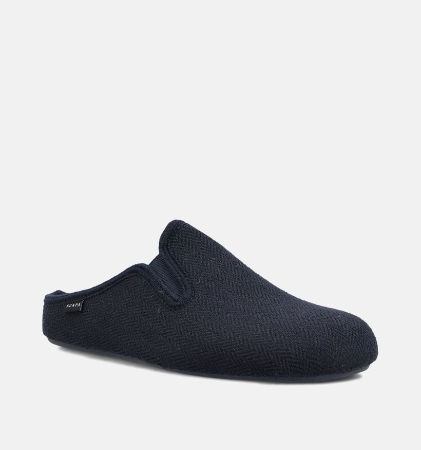 Scapa Donkerblauwe Open Pantoffels voor heren (381012) - geschikt voor steunzolen